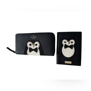 Kate Spade Clifton Lane Neda Frosty penguin wallet and passport holder set